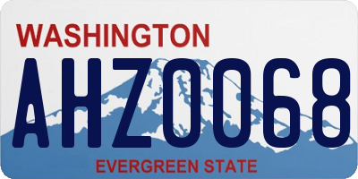 WA license plate AHZ0068