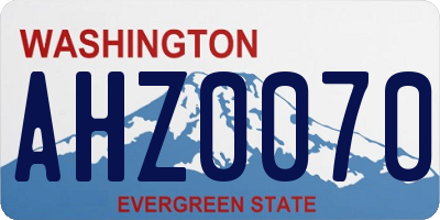 WA license plate AHZ0070