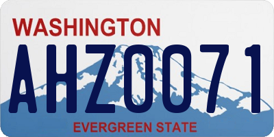 WA license plate AHZ0071