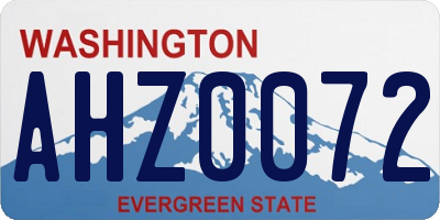 WA license plate AHZ0072