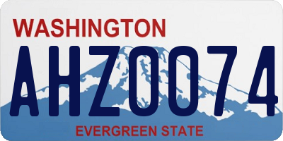 WA license plate AHZ0074
