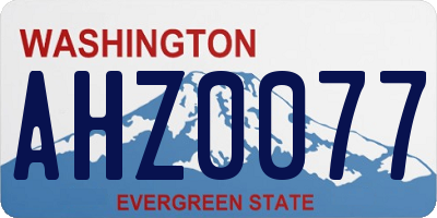 WA license plate AHZ0077