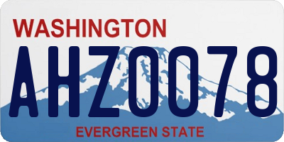 WA license plate AHZ0078