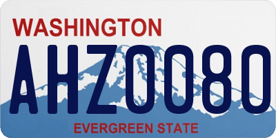 WA license plate AHZ0080