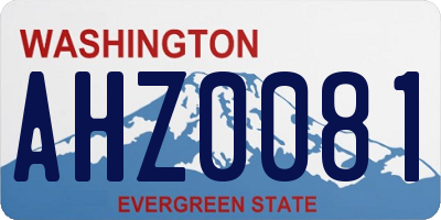 WA license plate AHZ0081
