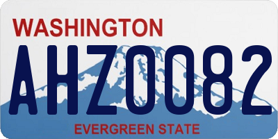 WA license plate AHZ0082