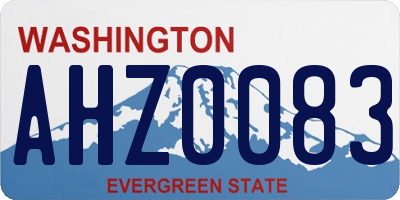 WA license plate AHZ0083