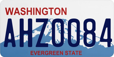 WA license plate AHZ0084