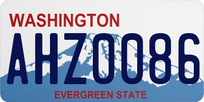 WA license plate AHZ0086