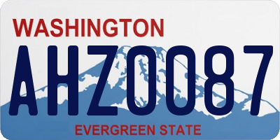 WA license plate AHZ0087