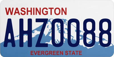 WA license plate AHZ0088