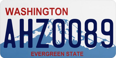 WA license plate AHZ0089