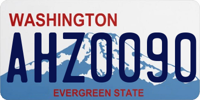 WA license plate AHZ0090