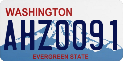 WA license plate AHZ0091