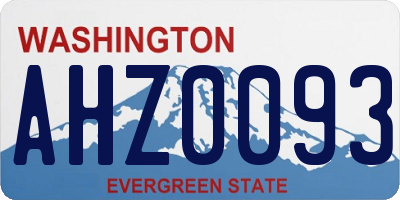 WA license plate AHZ0093