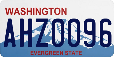 WA license plate AHZ0096