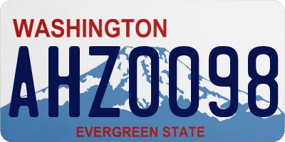 WA license plate AHZ0098