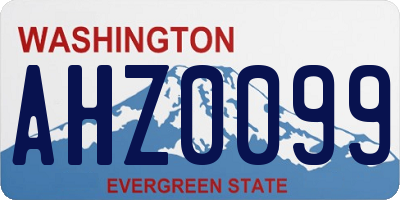 WA license plate AHZ0099