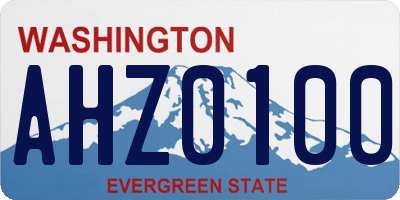 WA license plate AHZ0100