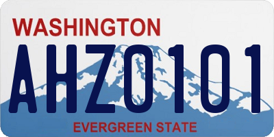 WA license plate AHZ0101