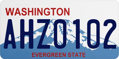 WA license plate AHZ0102