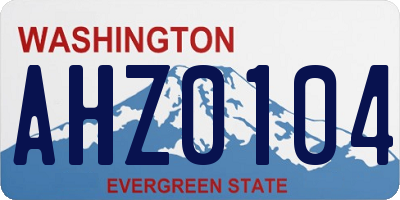 WA license plate AHZ0104