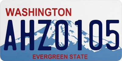 WA license plate AHZ0105