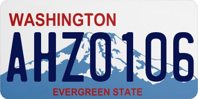 WA license plate AHZ0106