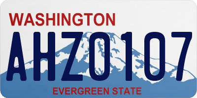 WA license plate AHZ0107