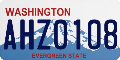 WA license plate AHZ0108