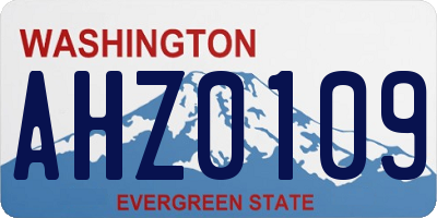 WA license plate AHZ0109