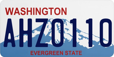 WA license plate AHZ0110