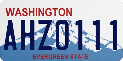 WA license plate AHZ0111