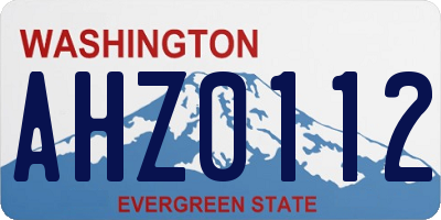 WA license plate AHZ0112