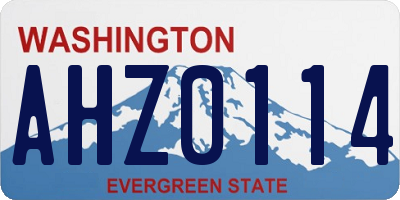 WA license plate AHZ0114