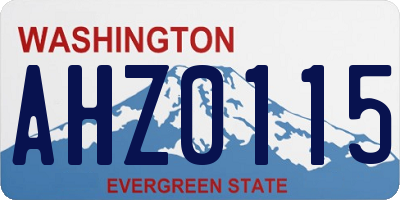 WA license plate AHZ0115