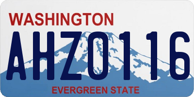 WA license plate AHZ0116
