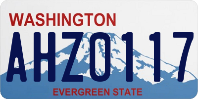 WA license plate AHZ0117