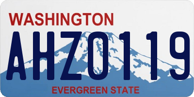 WA license plate AHZ0119