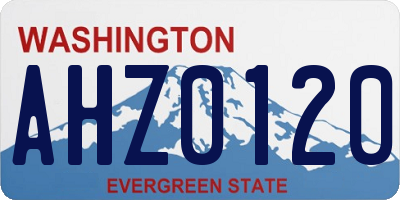 WA license plate AHZ0120