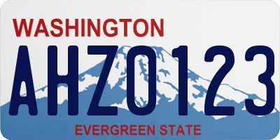 WA license plate AHZ0123