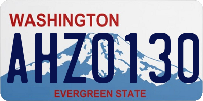 WA license plate AHZ0130