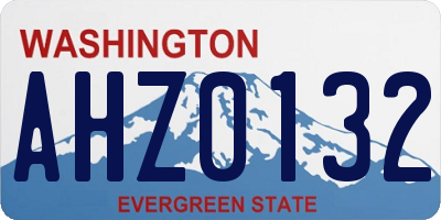 WA license plate AHZ0132