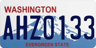 WA license plate AHZ0133