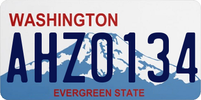 WA license plate AHZ0134
