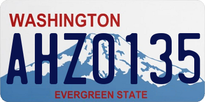 WA license plate AHZ0135