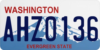 WA license plate AHZ0136