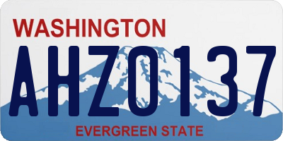 WA license plate AHZ0137