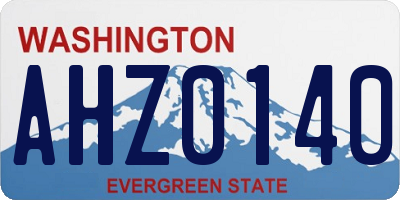 WA license plate AHZ0140