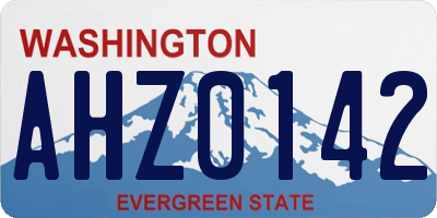 WA license plate AHZ0142